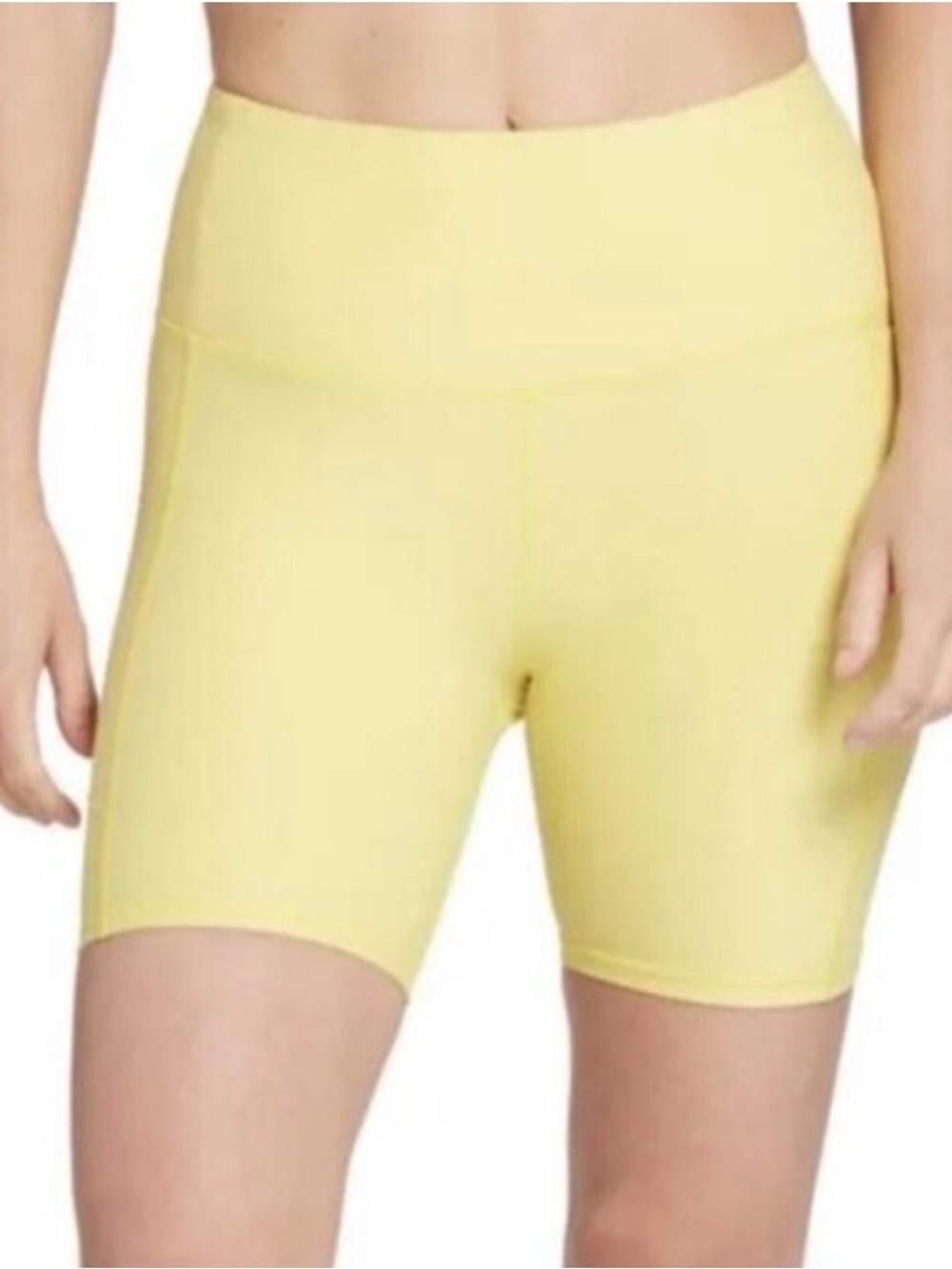 CALIA by Carrie Underwood Pastel Yellow High-Rise Bike Shorts